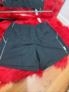aerie Black Active Shorts with Subtle Reflective Trim